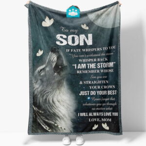 Son's Blanket Gift You Are the Storm Wolf