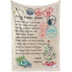 T-Rex Dinosaur Love Blanket for Son Love Prayers Care and Concern from Mom